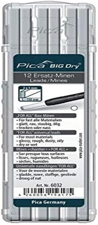 Pica 6032, Pica BIG-Dry Refill-set FOR ALL white-12 leads