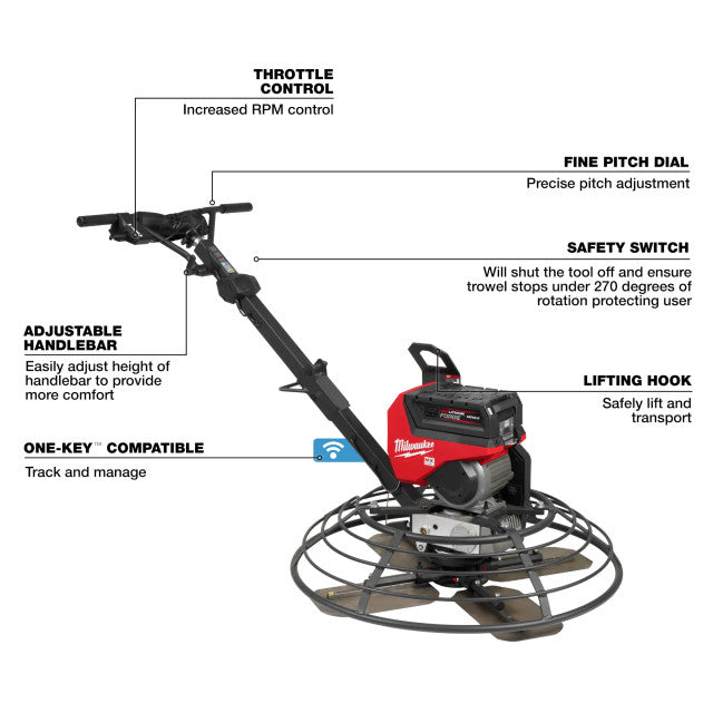 Milwaukee MXF336-3HD, MX FUEL 36in Walk-Behind Trowel Kit