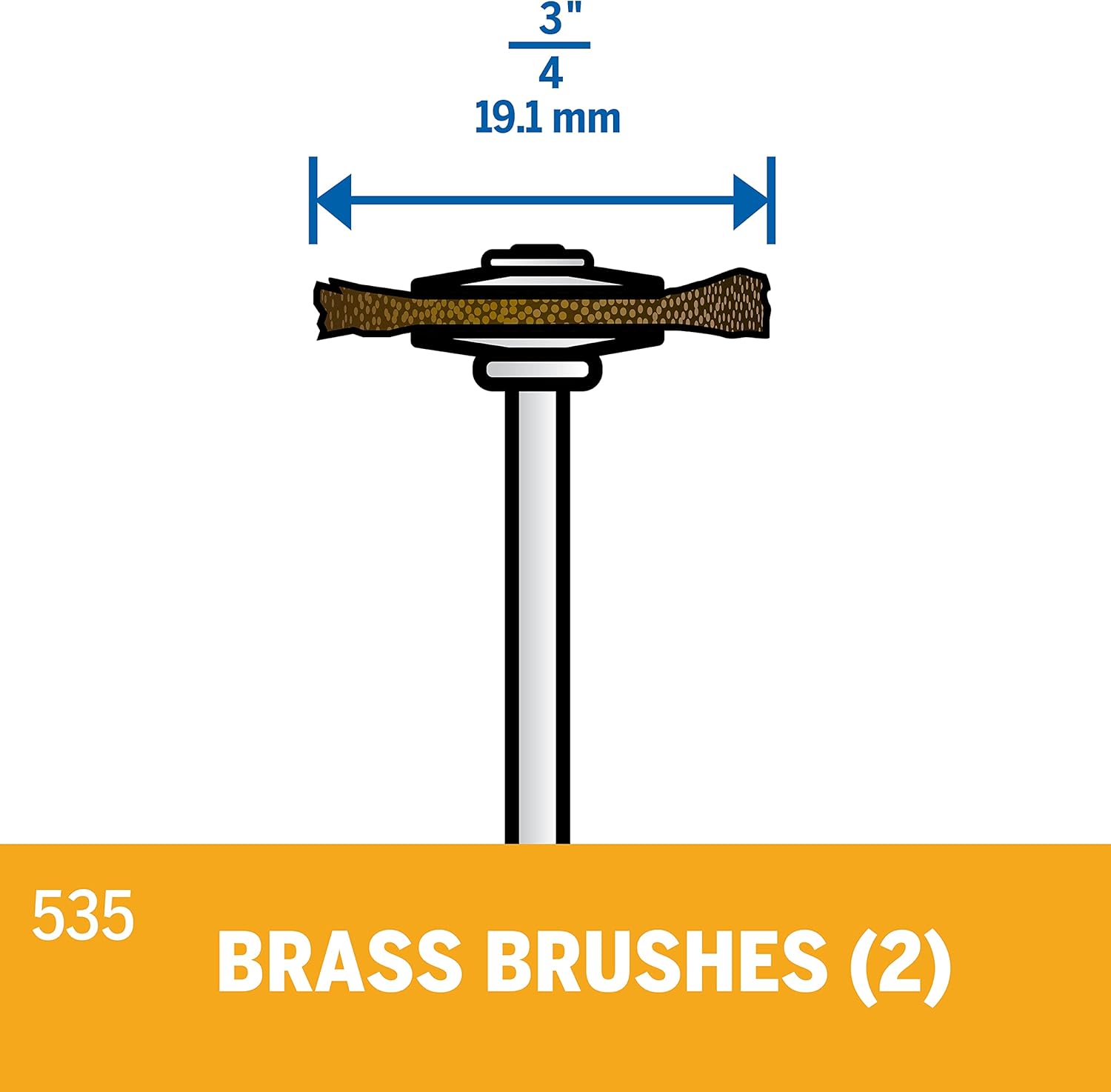 DREMEL 535-02, 3/4" Brass Brushes (2PK)