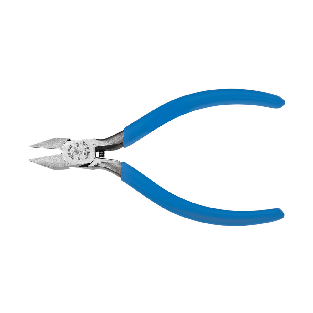 Klein Tools D244-5C, Diagonal Cutting Pliers, Electronics, Pointed Nose, Narrow Jaw, 5-Inch