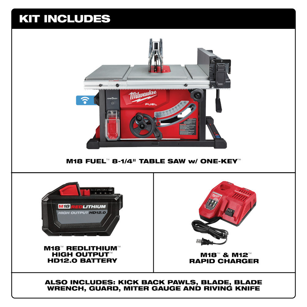 Milwaukee 2736-21HD, M18 Fuel 8-1/4" Table Saw Kit (12 Ah)