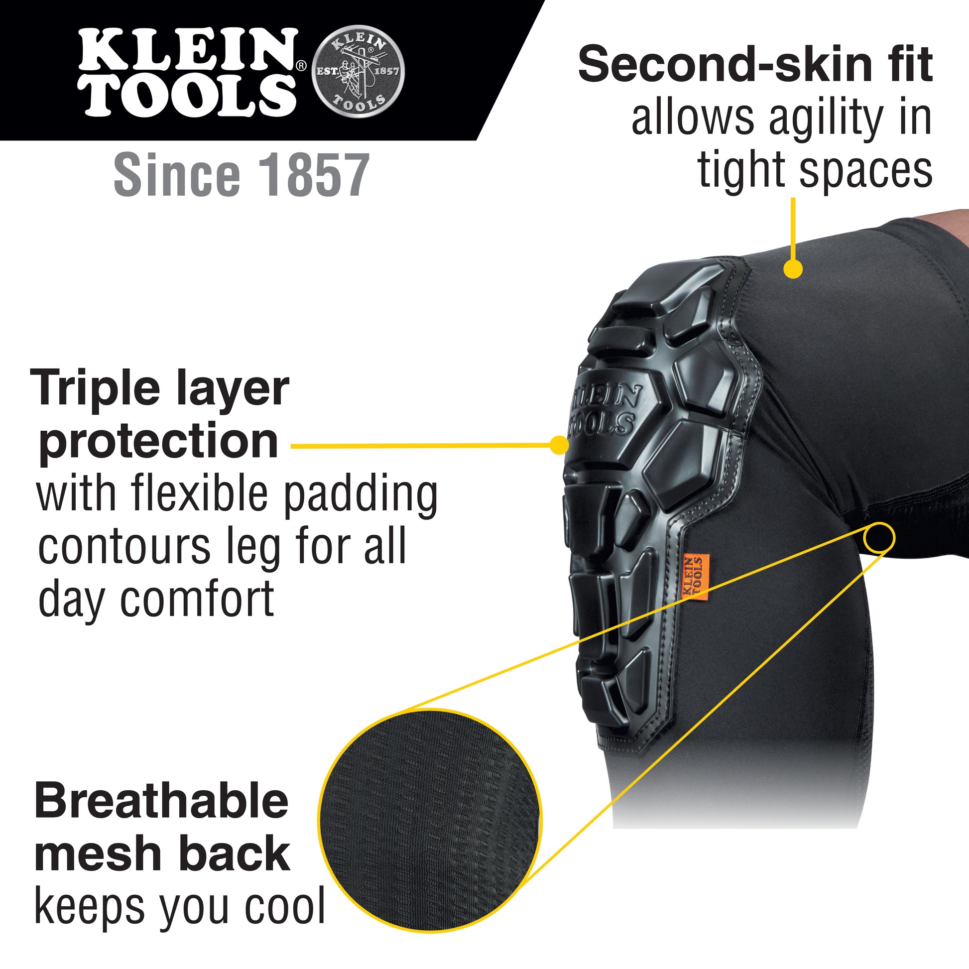 Klein Tools 60611, Heavy Duty Knee Pad Sleeves, L/XL