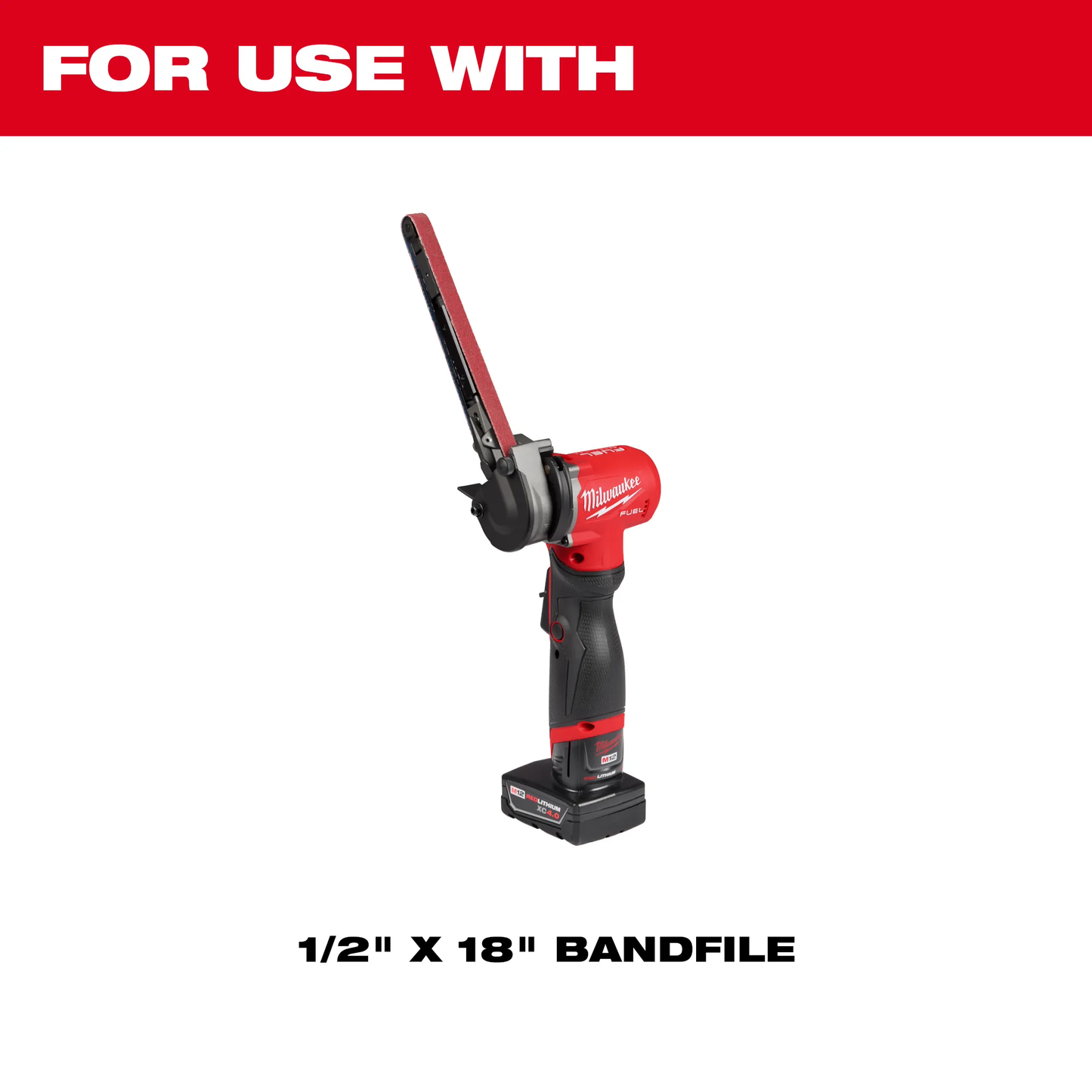 Milwaukee 48-80-9000, 1/2” x 18” 40/60/80/120 Grit Bandfile Belts – 4 pack variety