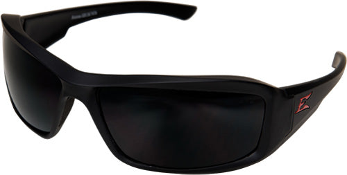 Edge Eyewear TXB436, Brazeau Torque, Matte Black Frame, Red Logo/Smoke Lens (Polarized)