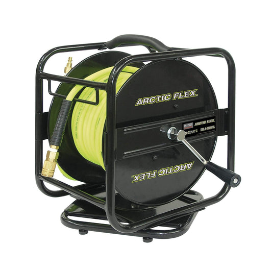 KING Canada K-10014FRL, 100 ft. x 1/4” Manual air hose reel with hybrid polymer air hose