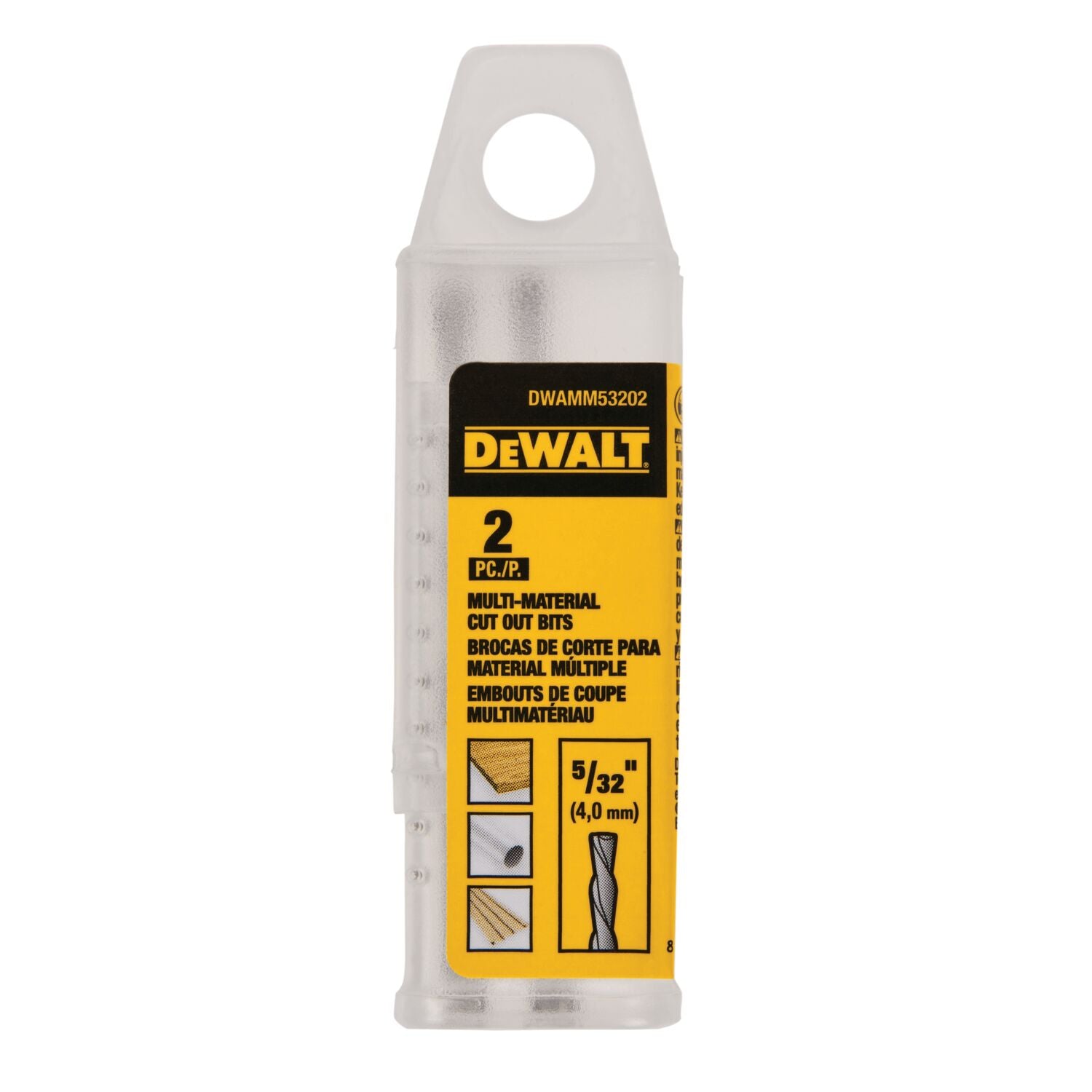 DEWALT DWAMM53202, 5/32'' Multi-Material Cut Out Bit (2/pkg)