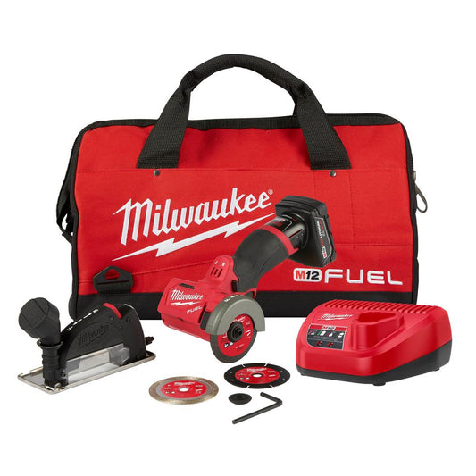 Milwaukee 2522-21XC, M12 FUEL 3" Compact Cut Off Tool Kit