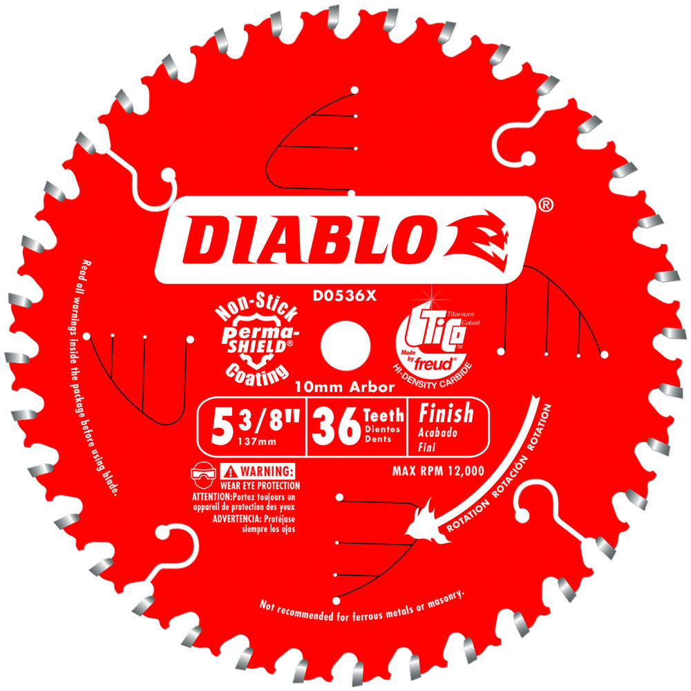 Diablo D0536X, 5-3/8 in. x 36 Tooth Finish Trim Saw Blade