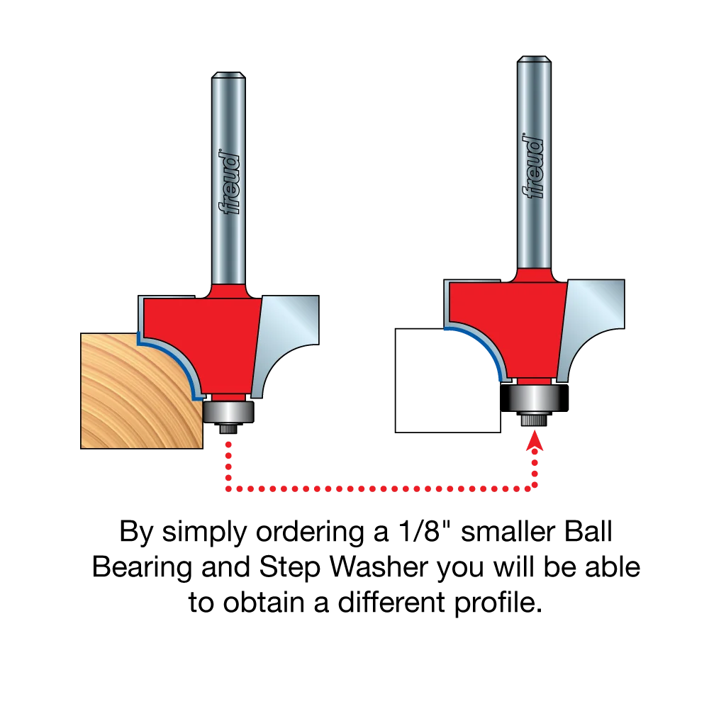 Freud 36-110, Carbide Router Bit - 1" x 2-3/16" Beading Bit (1/4" Large Radius)