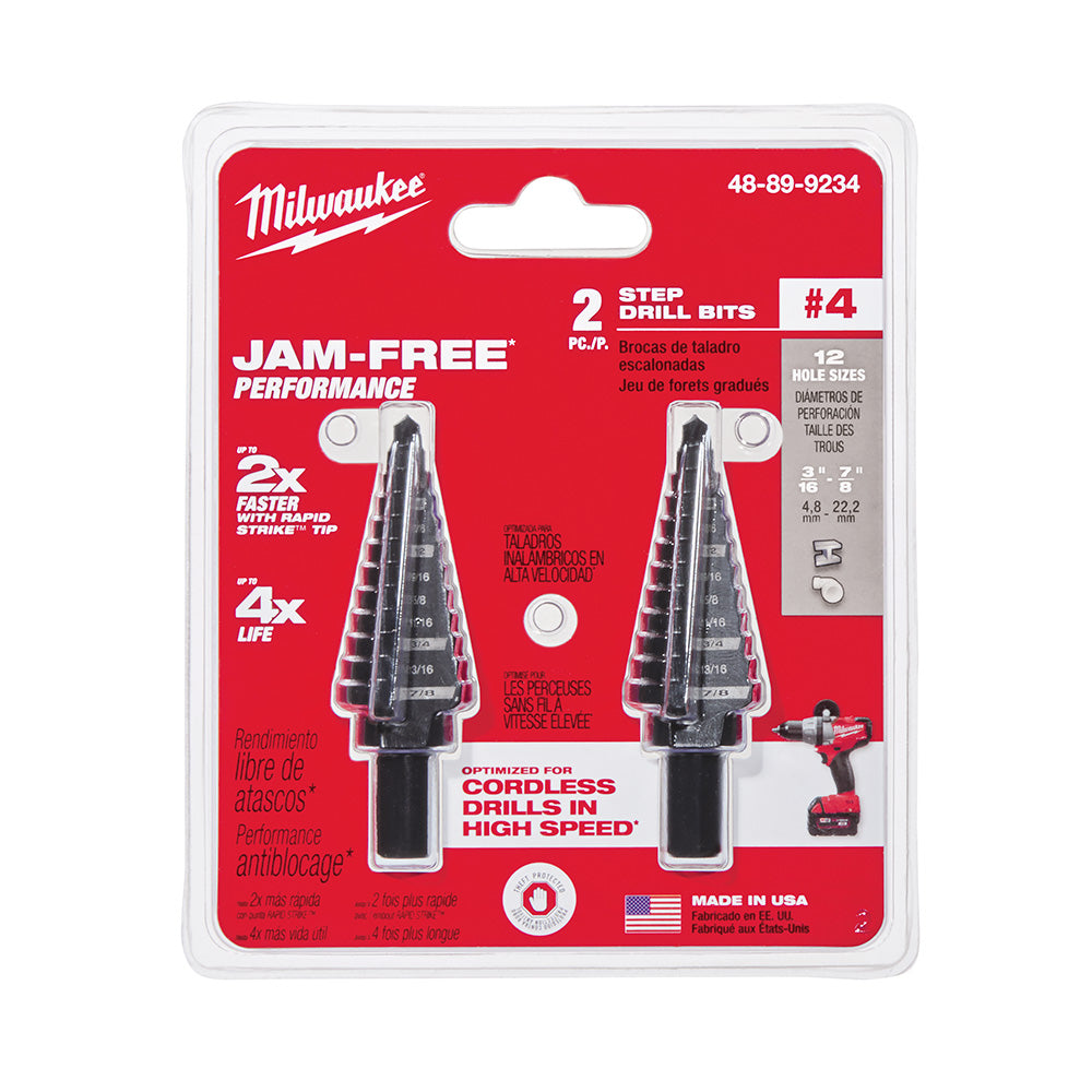 Milwaukee 48-89-9234, #4 Step Drill Bit (2 pack)