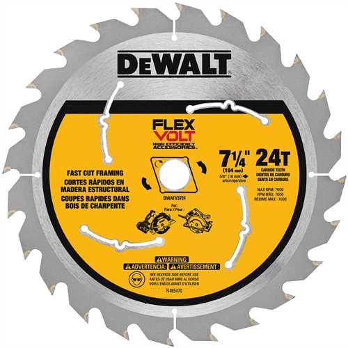 DEWALT DWAFV3724, 7-1/4'' 24T Circular Saw Blade