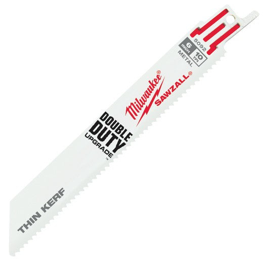 Milwaukee 48-01-7092, 6" 10 TPI Thin Kerf SAWZALL Blades (100/pkg)