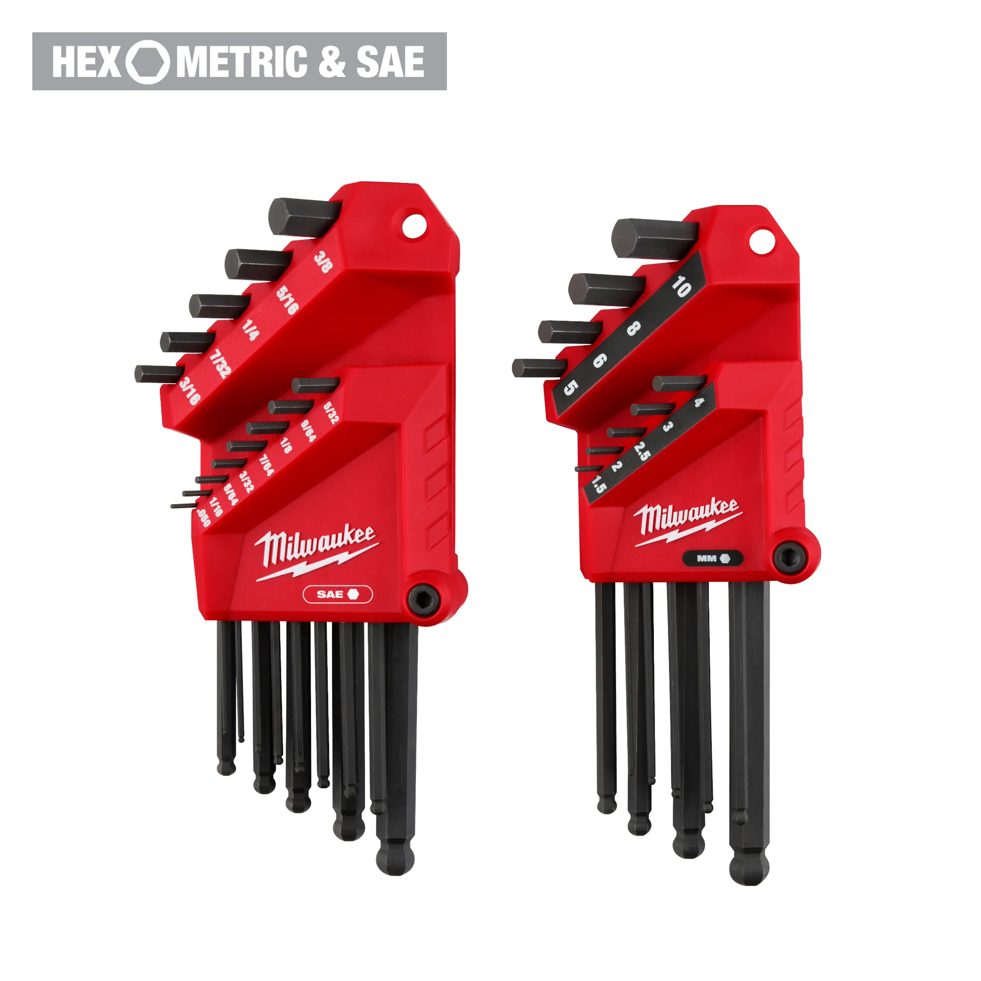 Milwaukee 48-22-2187, 22-Key Ball End L-Key Set - SAE/Metric