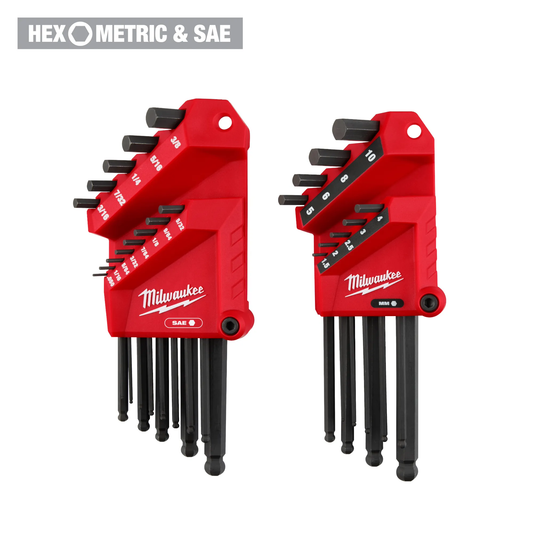 Milwaukee 48-22-2187, 22-Key Ball End L-Key Set - SAE/Metric