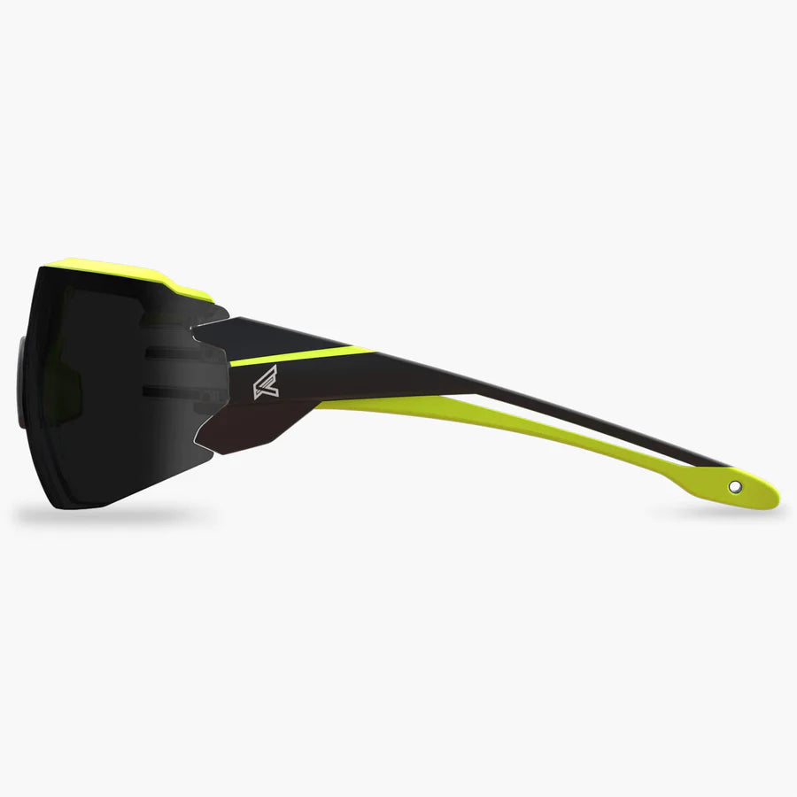 Edge Eyewear TV166VS, Black Frame w/ Hi-Vis Yellow TPR - Vapor Shield Smoke Lens