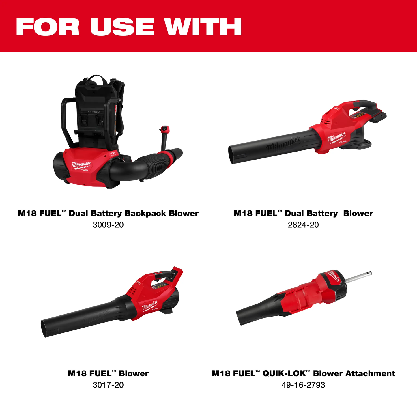 Milwaukee 49-16-2797, Blower Tapered and Flat Nozzle Attachment Kit