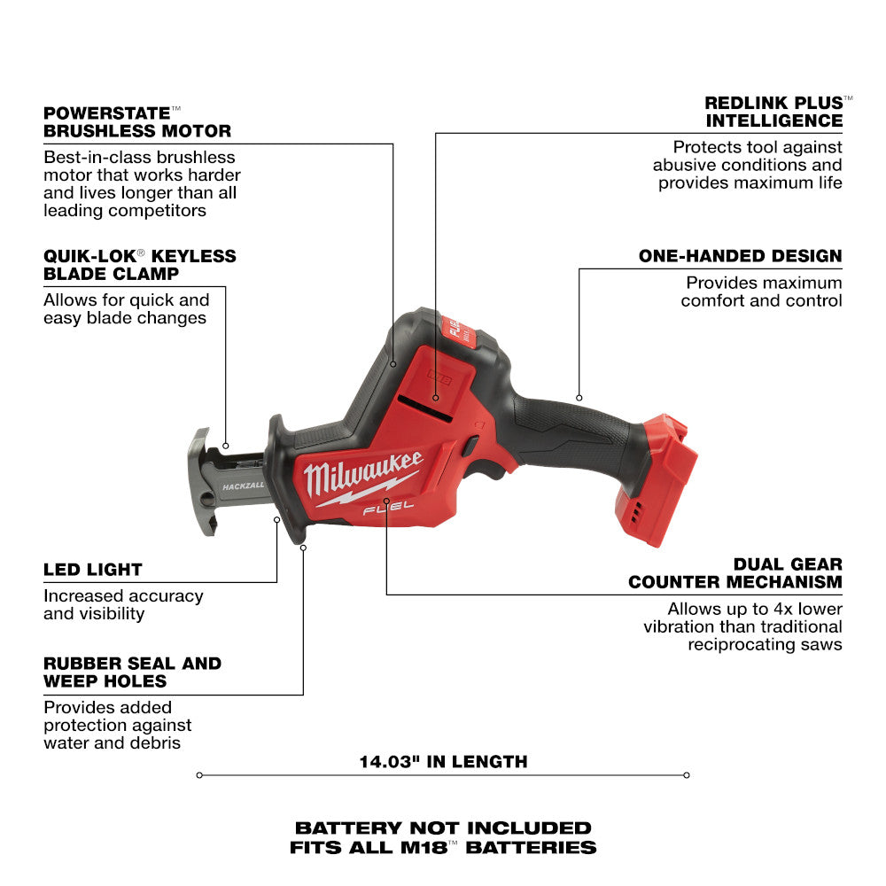 Milwaukee 2719-20, M18 FUEL Hackzall (Tool Only)