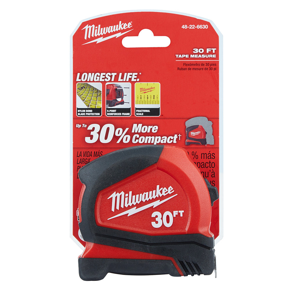 Milwaukee 48-22-6630, 30' Compact Tape Measure