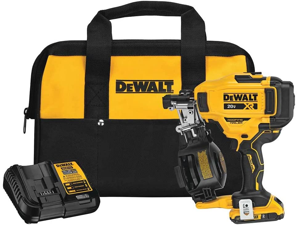 DEWALT DCN45RND1, 20V MAX Cordless Roofing Nailer Kit (2.0 Ah)