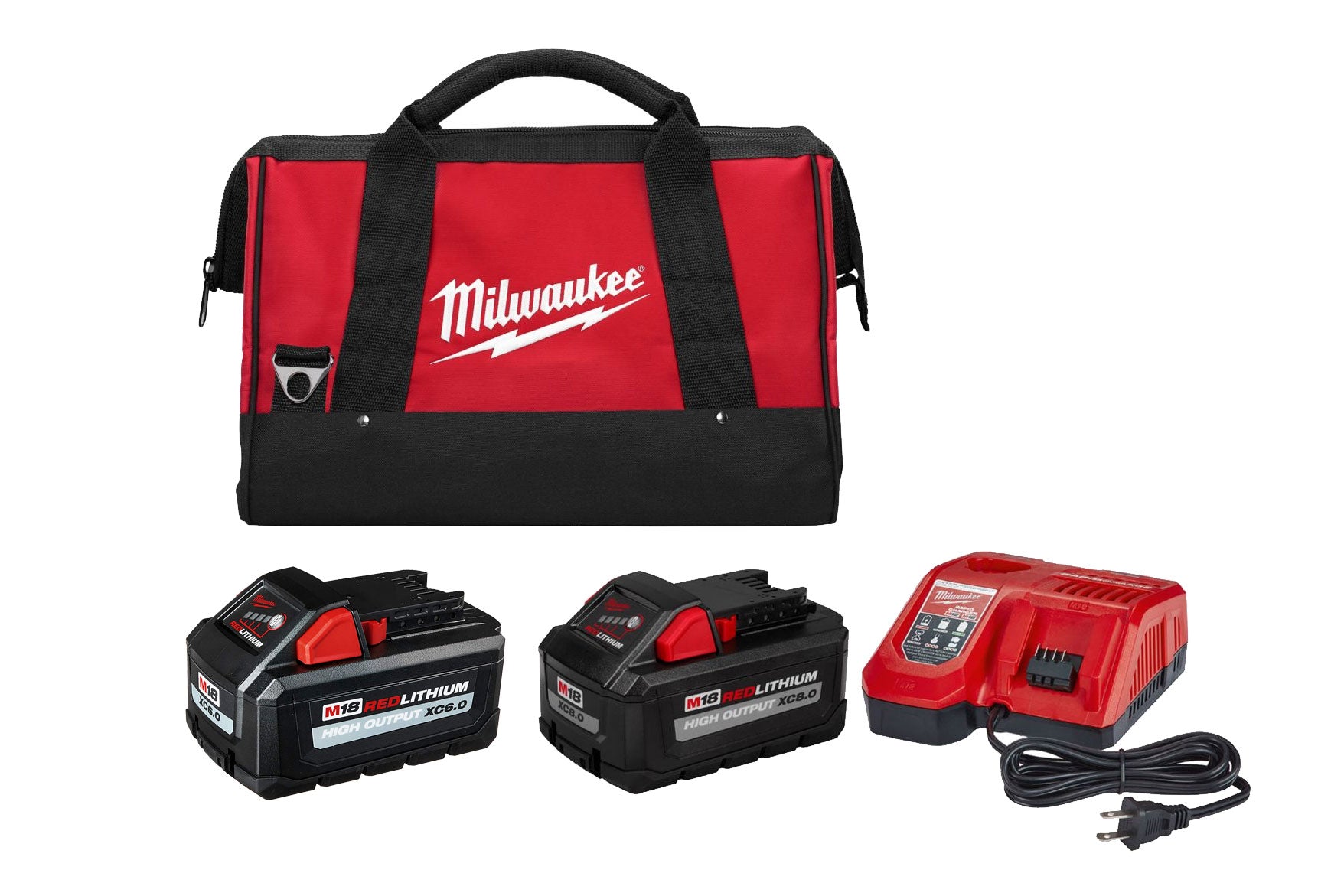 Milwaukee 48-59-1880RCC, M18 High Output XC 8.0 Starter Kit + HO 6.0 Battery + Bag