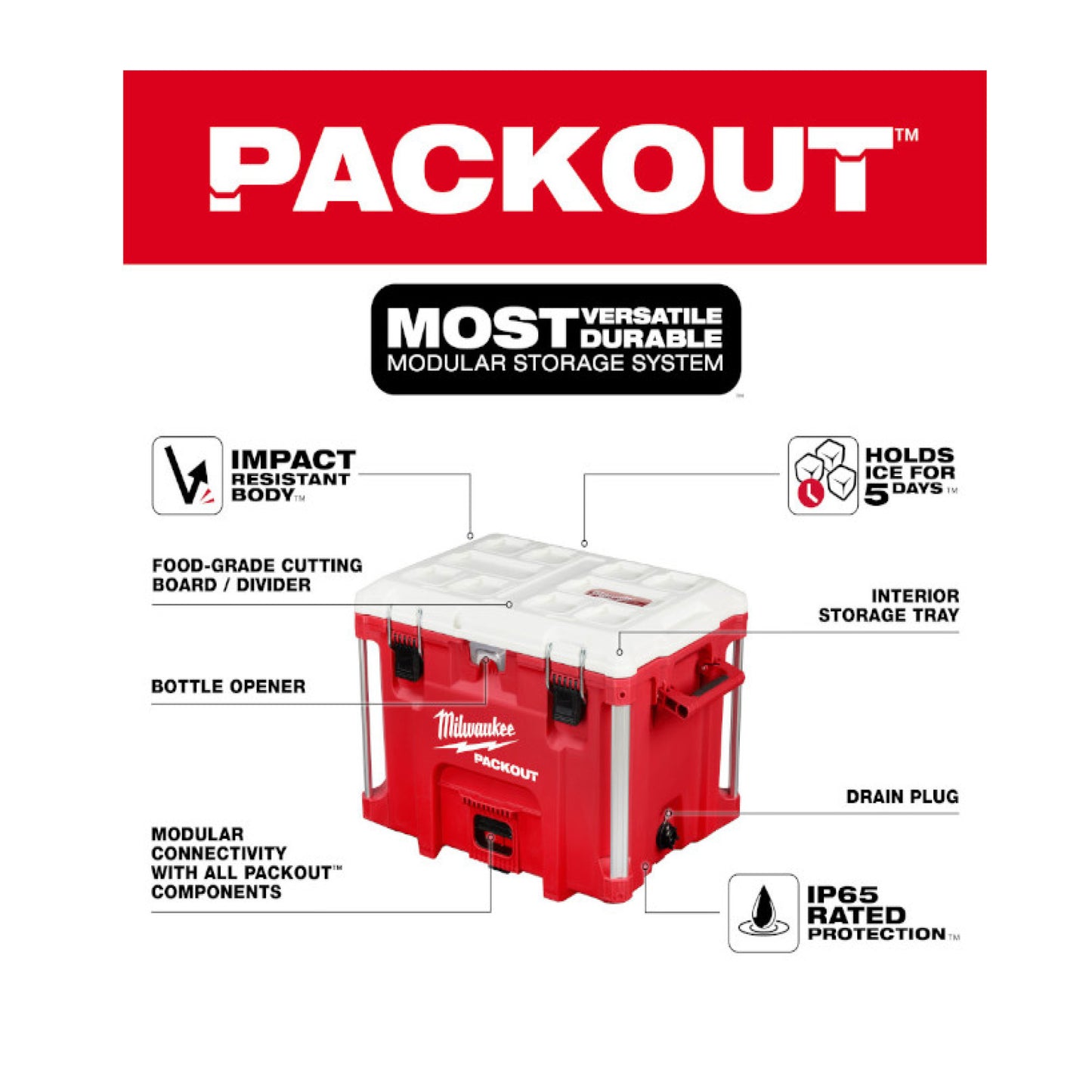 Milwaukee 48-22-8462, PACKOUT 40QT XL Cooler