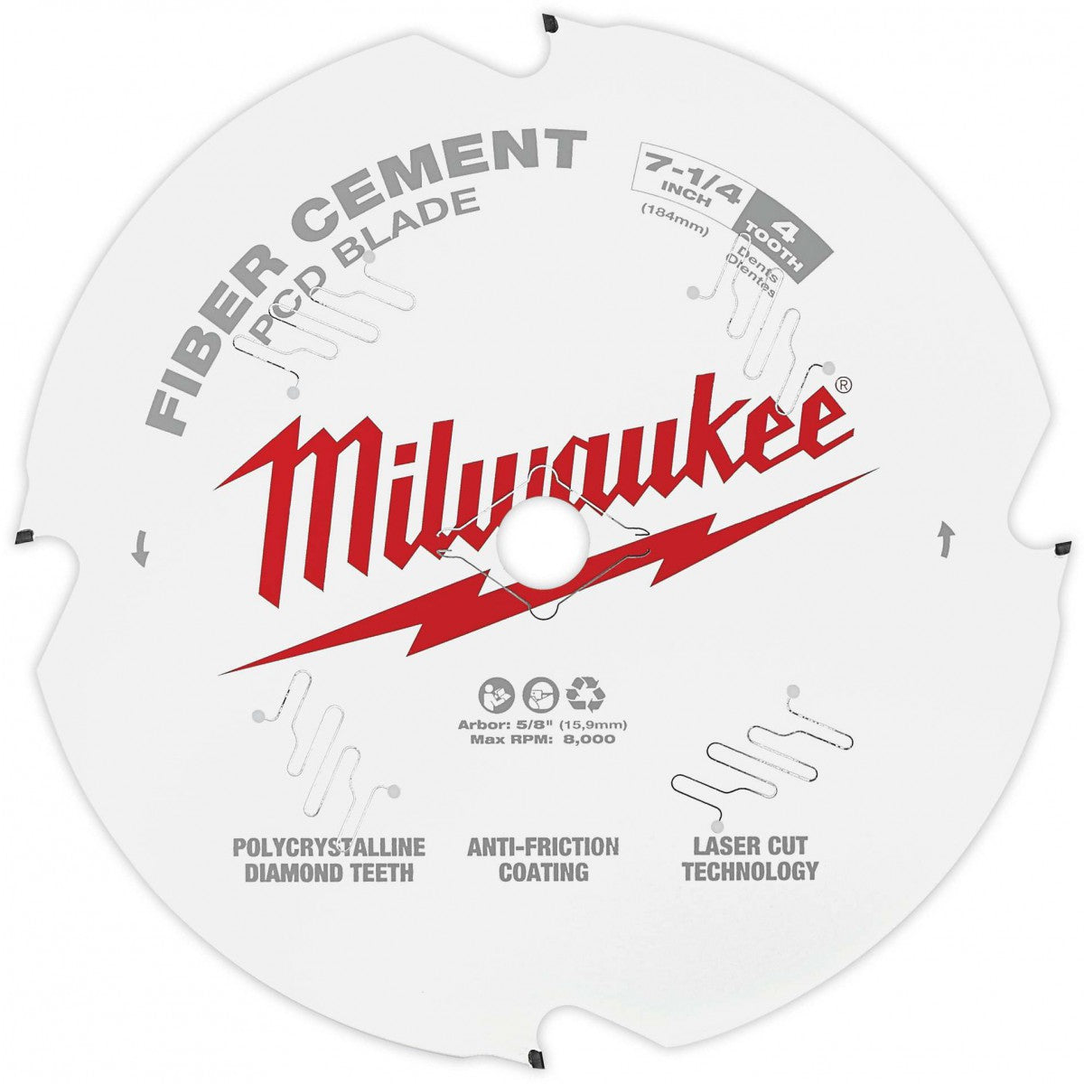 Milwaukee 48-40-7000, 7-1/4" PCD/Fiber Cement Circular Saw Blade