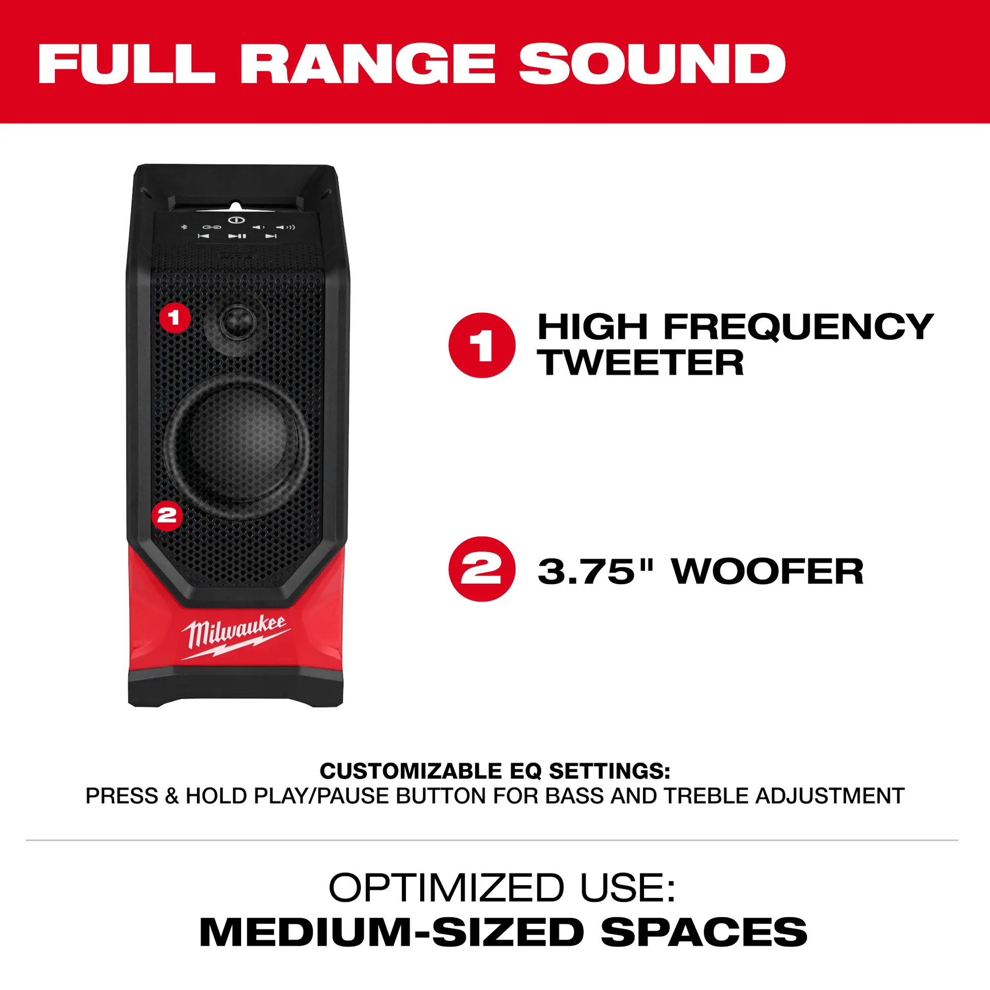 Milwaukee 2954-20, M18™ Bluetooth® Jobsite Speaker