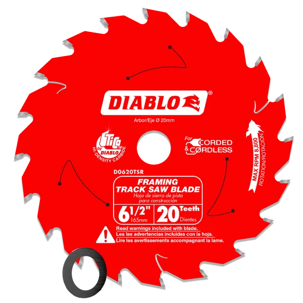 Diablo D0620TSR, 6-1/2" 20-Teeth Track Saw Blade for Framing