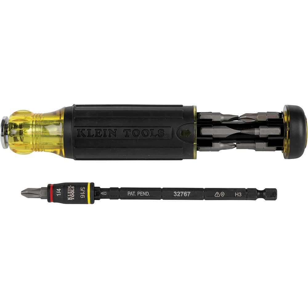 Klein Tools 32304, 14-in-1 HVAC Adjustable-Length Impact Screwdriver with Flip Socket