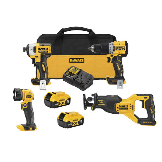 DEWALT DCK449P2, 20 Max XR 4 Tool Combo Kit (5.0AH)