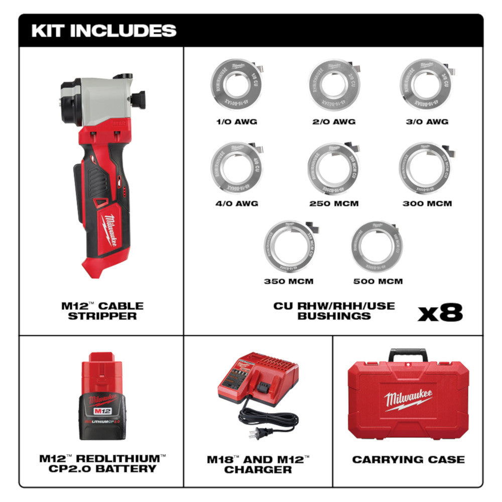 Milwaukee 2935X-21, M18 Cable Stripper RHW/RHH/USE Kit