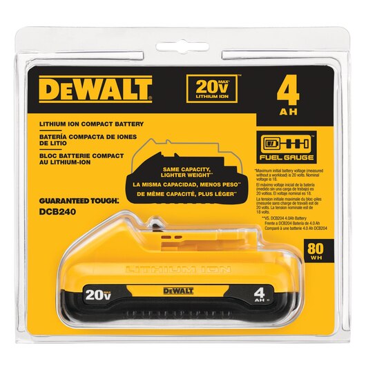 DEWALT DCB240, 20V MAX LI-ION COMPACT BATTERY (4.0 AH)