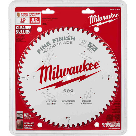 Milwaukee 48-40-1028, 10" 60T Fine Finish Circular Saw Blade