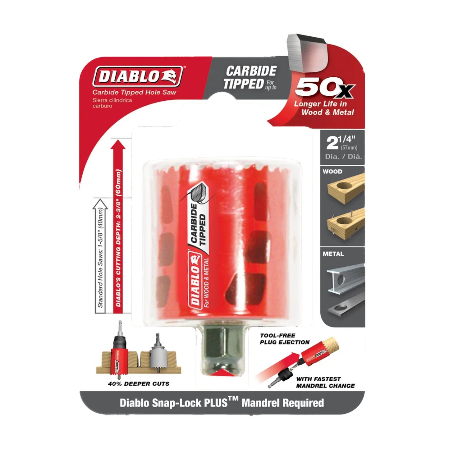 Diablo DHS2250CT, 2-1/4" Carbide Hole Saw