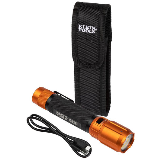 Klein Tools 56413, Rechargeable 2-Color LED Flashlight with Holster