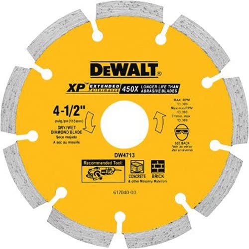 DEWALT DW4713T, 4-1/2'' XP Turbo Segmented Diamond Blade