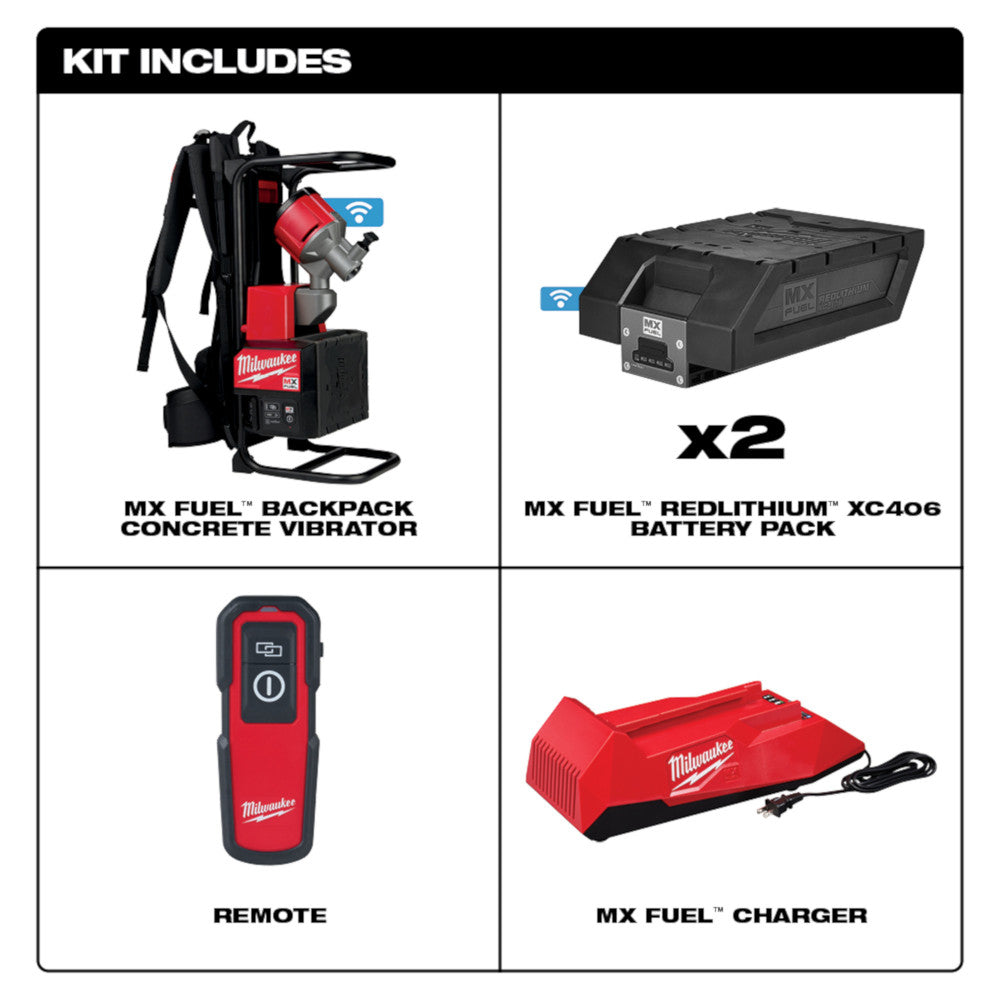 Milwaukee MXF371-2XC, MX FUEL Brushless Cordless Backpack Concrete Vibrator Kit