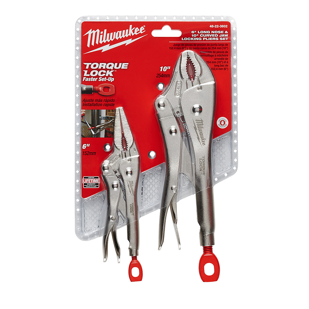 Milwaukee 48-22-3602, 2 pc Locking Pliers Set