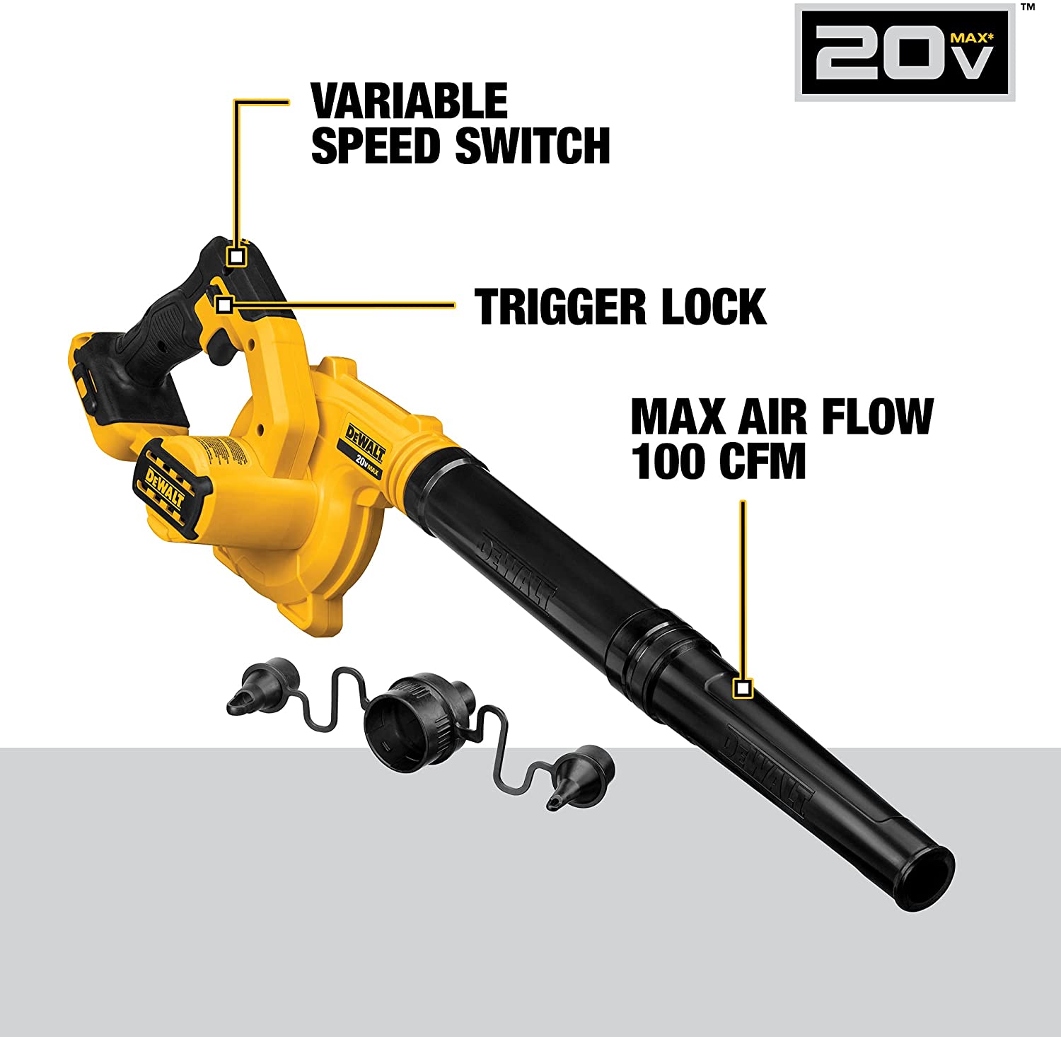 DEWALT DCE100M1, 20V MAX Compact Jobsite Blower Kit