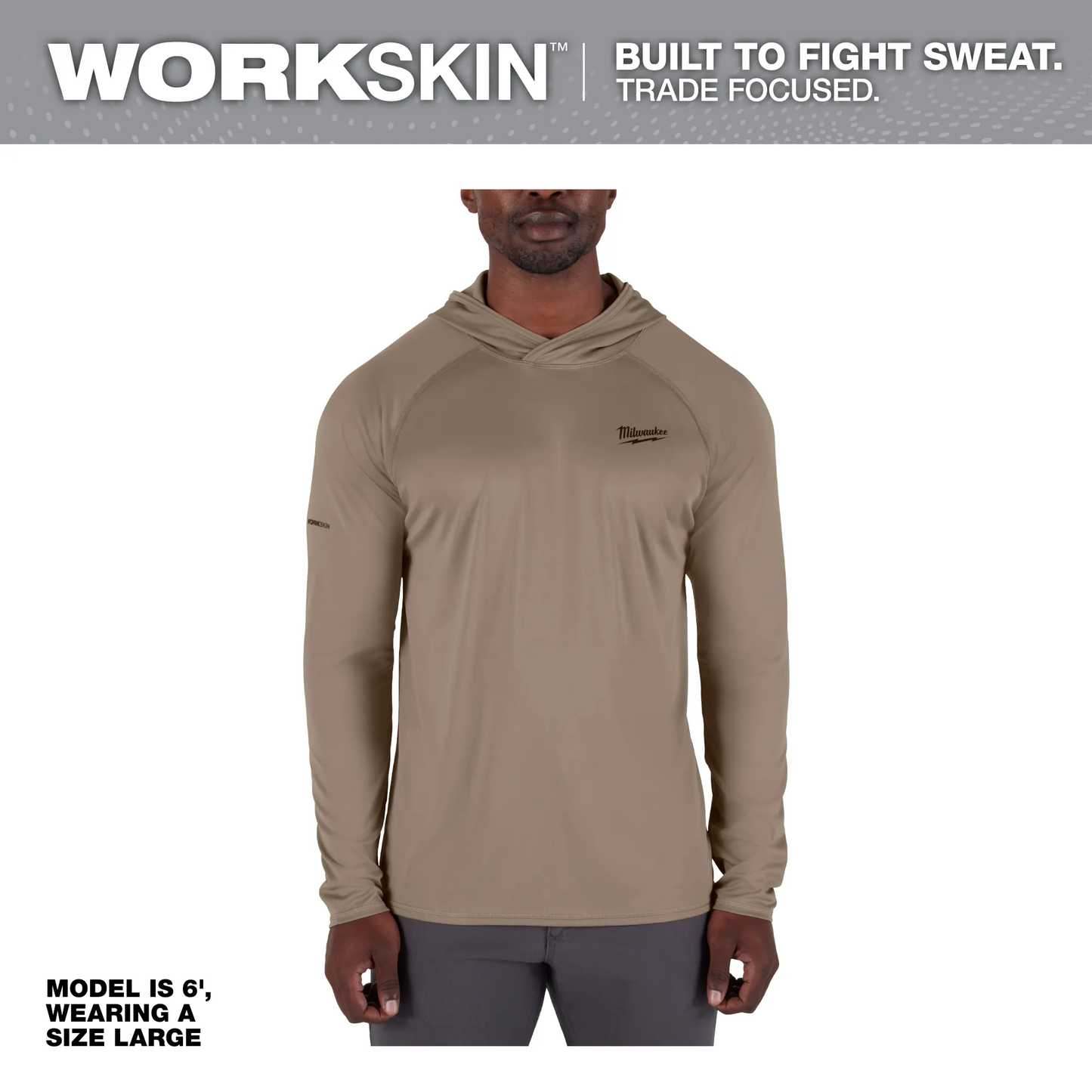 Milwaukee M550N, WORKSKIN™ Hooded Sun Shirt - SANDSTONE 