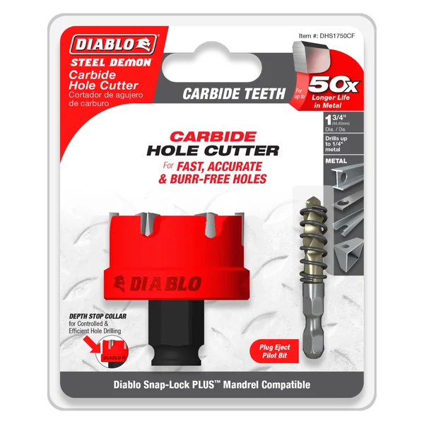 Diablo DHS1750CF, Steel Demon™ Carbide Teeth Hole Cutter 1-3/4"