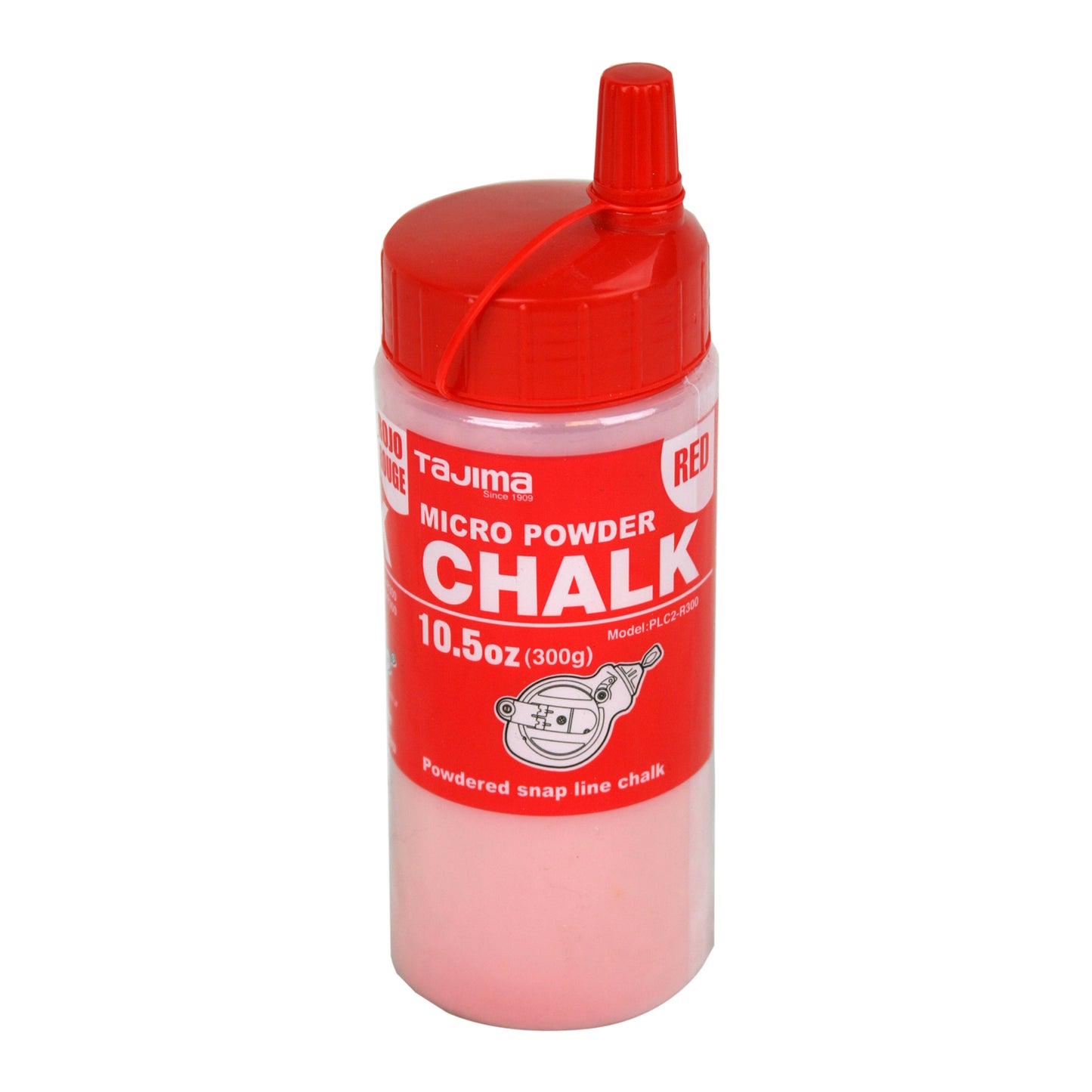 Tajima PLC2-R300, Micro Chalk, ultra-fine chalk, red, easy-fill nozzle, 300g / 10.5 oz.