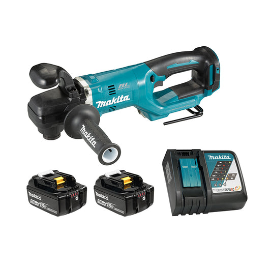 Makita DDA451RTE, 18V LXT Brushless Cordless 7/16" Hex Angle Drill w/XPT (5.0Ah x2 Kit)