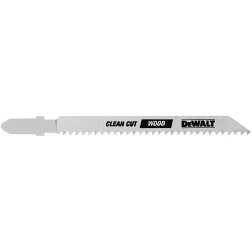 DEWALT DW3760-5, 4'' 10 TPI T-Shank Fine Cut Smooth Finish Cobalt Steel Jig Saw Blade