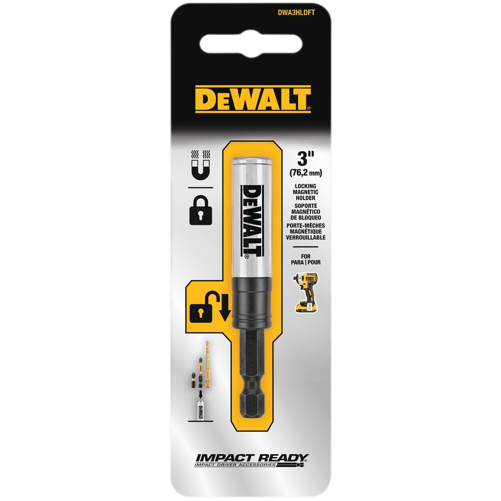 DEWALT DWA3HLDFT, 3" Locking Magnetic Screwdriving Bit Holder