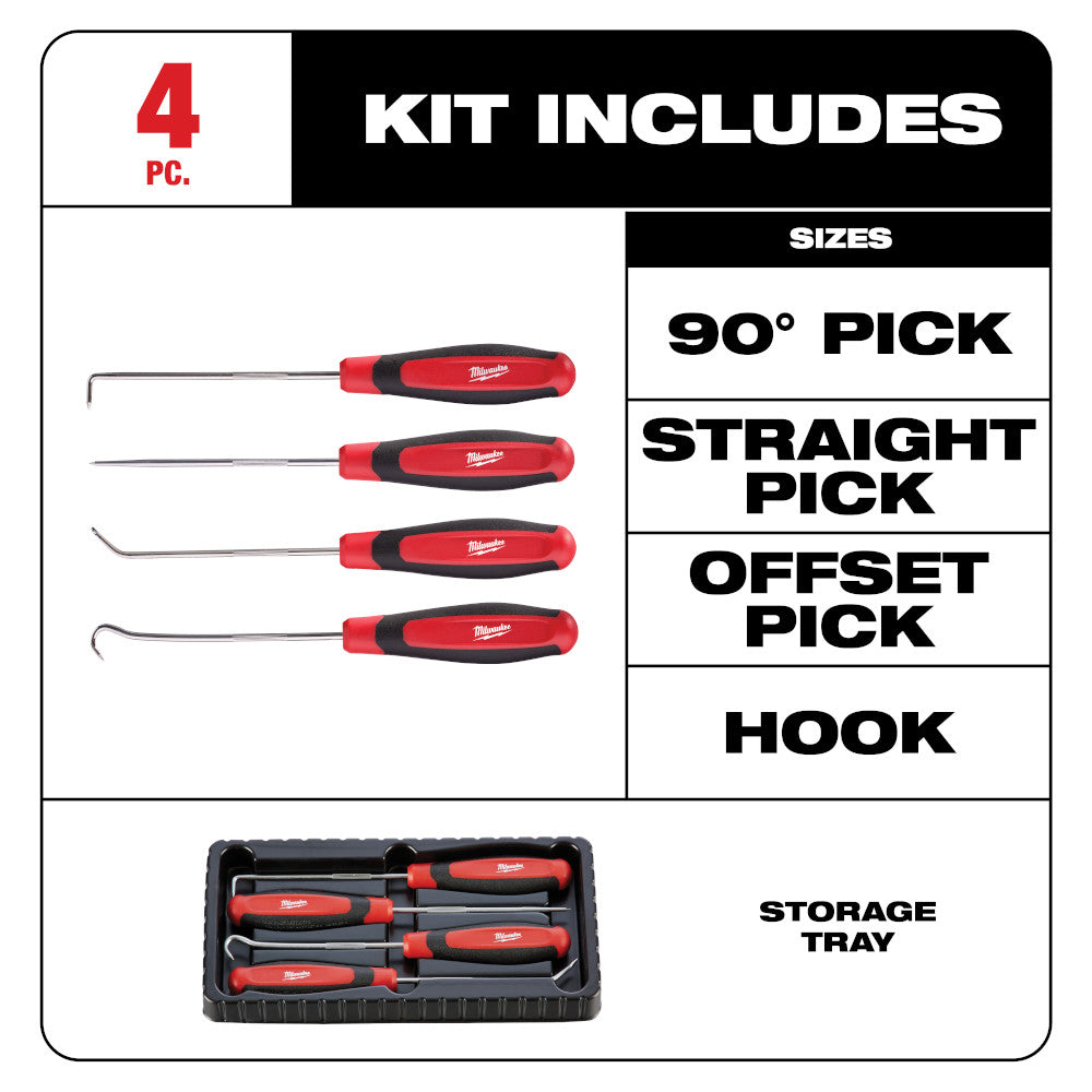 Milwaukee 48-22-9215, 4 pc Hook and Pick Set