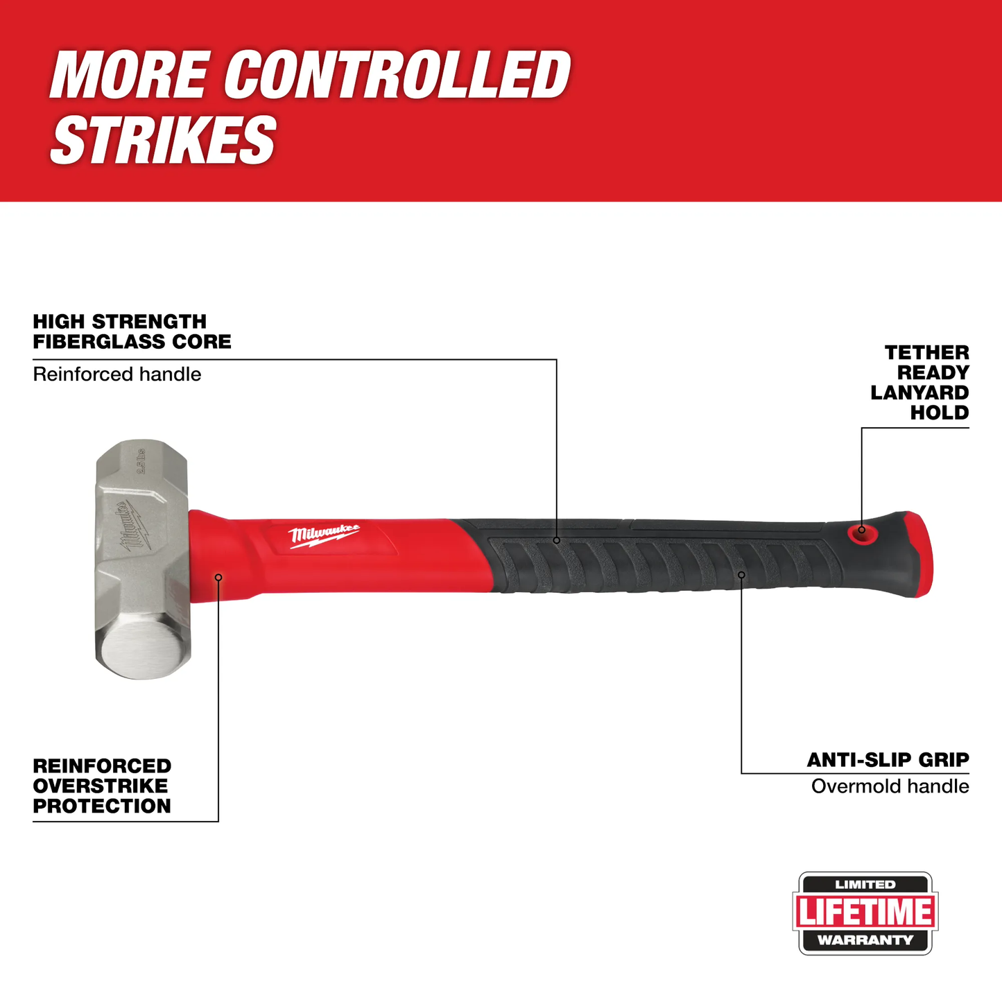 Milwaukee 48-22-9312, 2.5lb Fiberglass Engineer Hammer