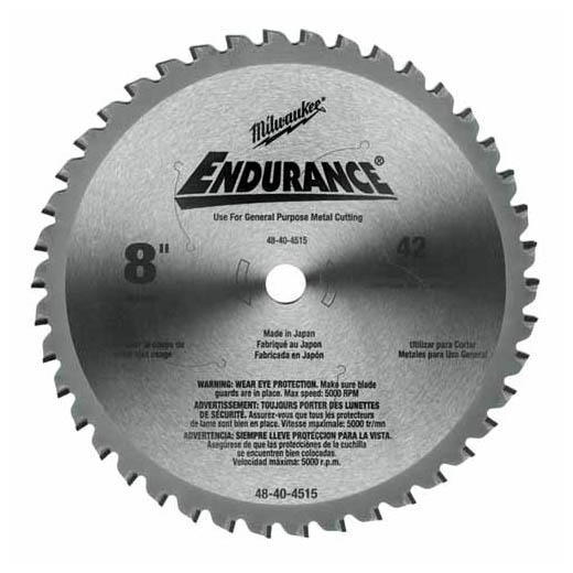 Milwaukee 48-40-4515, 8" 42T METAL & STAINLESS Circular Saw Blade, 5/8"