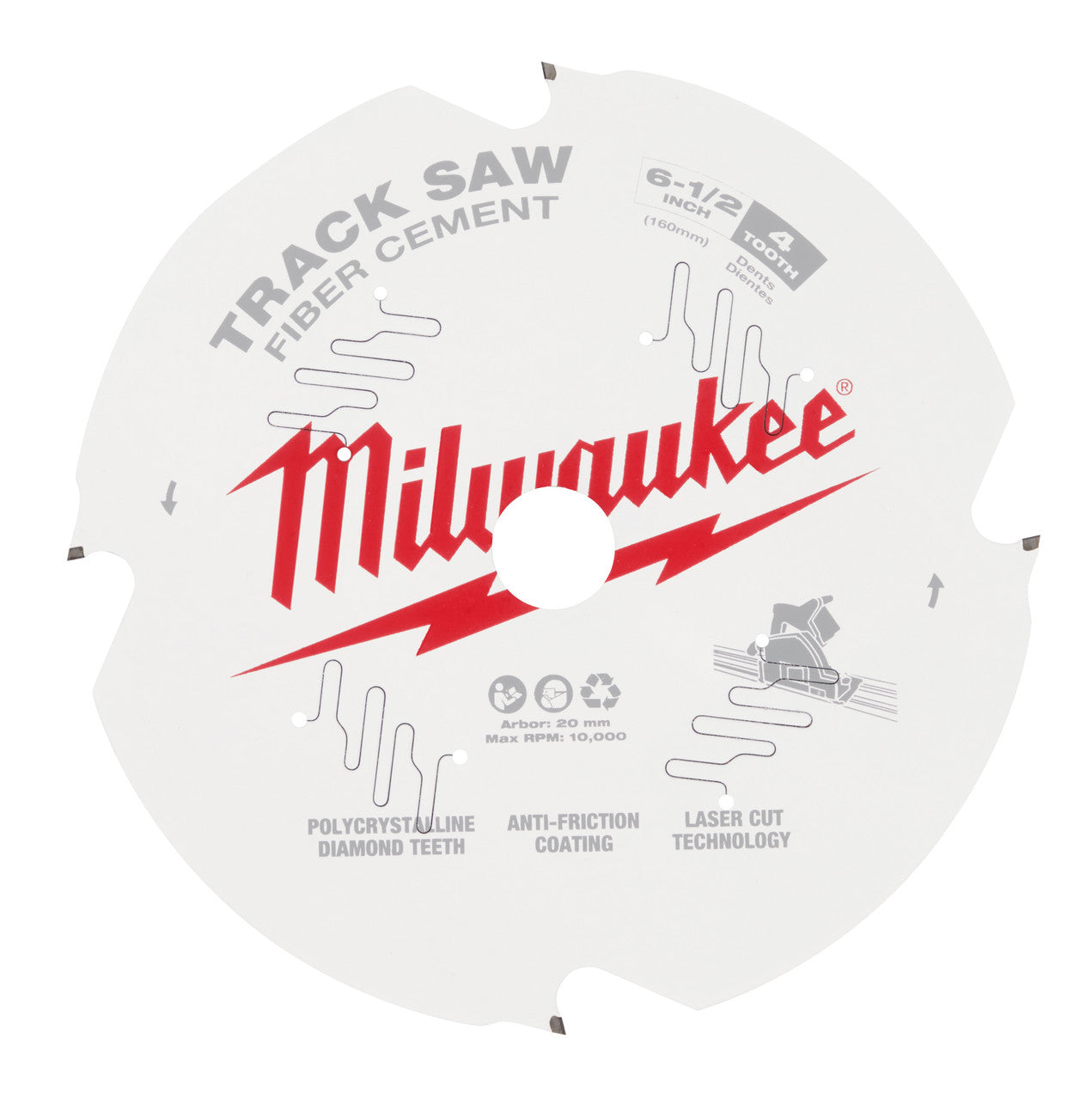 Milwaukee 48-40-0670, 6-1/2” 4T Fiber Cement Track Saw Blade