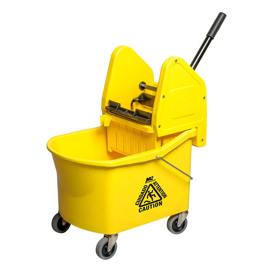 Toolway 202633, M2 MOP BUCKET & WRINGER COMBO DOWNPRESS 32QT YELLOW